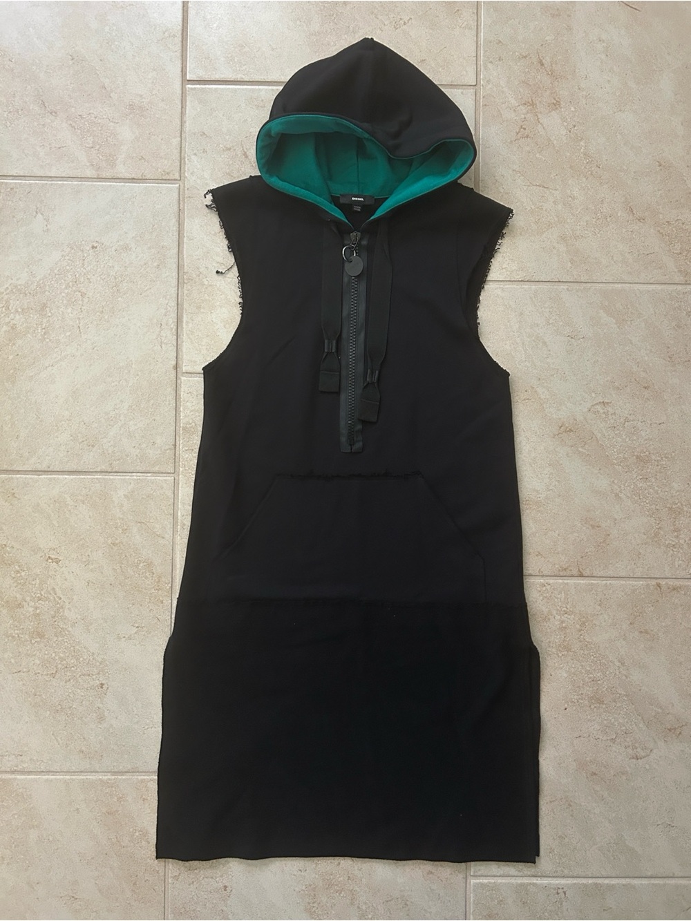 Diesel Sleeveless Hooded Sweatshirt Dress
